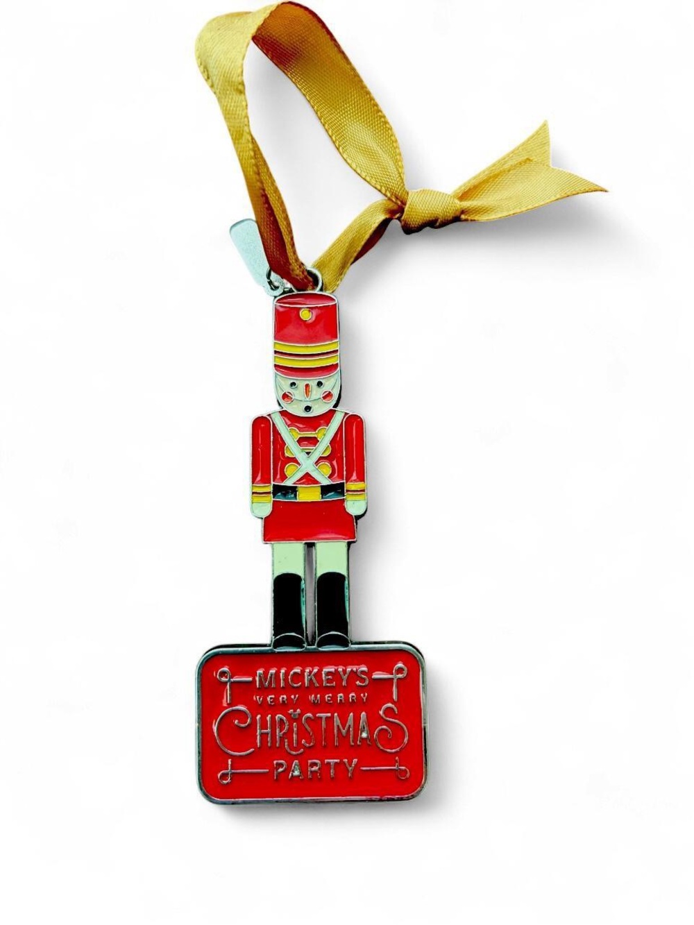 Disney Mickey’s Very Merry Christmas Party Nutcracker Ornament w/ Gold Ribbon